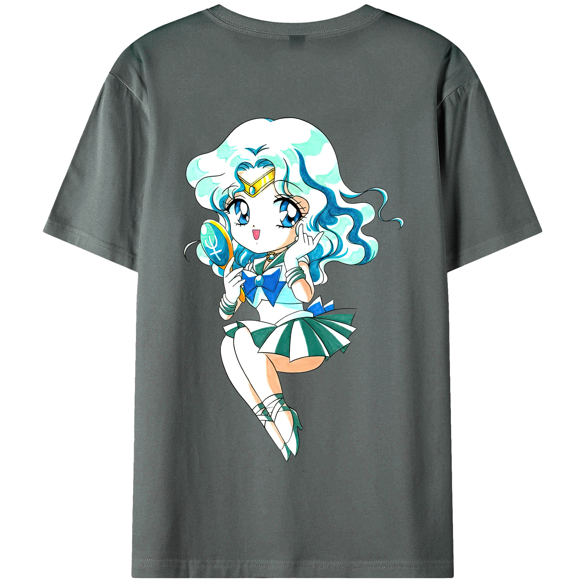（画像用） 美少女戦士セーラームーン 海王 みちる（かいおう みちる） Sailor Moon Kaiou Michiru 綿100％半袖Tシャツ（背面プリント）